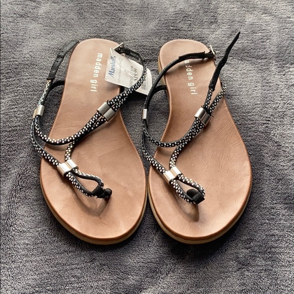 Madden Girl Shoes Madden Girl Black Iridescent Strappy Sandals